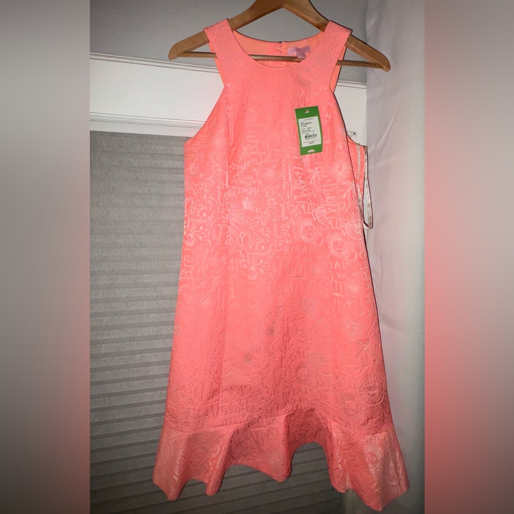 Lilly Pulitzer Coral Pink Textured A-Line Dress